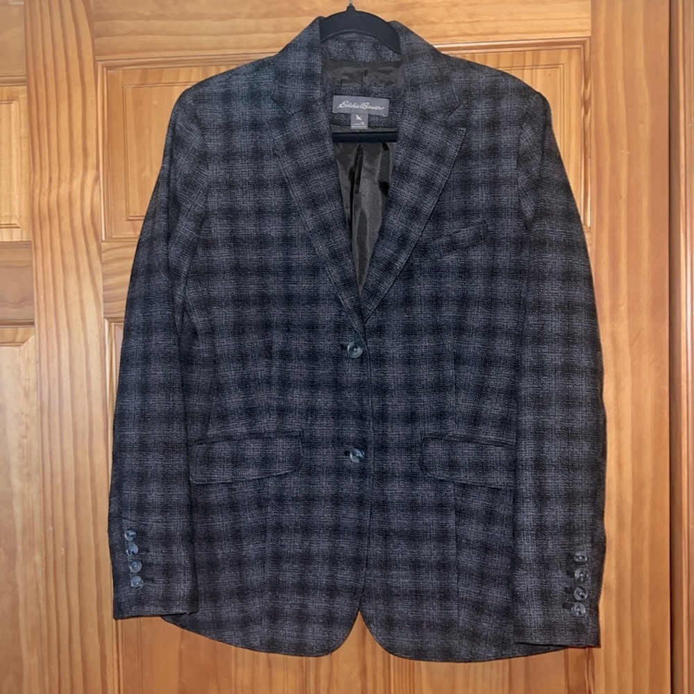 Eddie Bauer Wool Blend Plaid Blazer [Size 10]